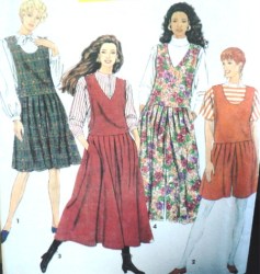 7434 DROP WAIST JUMPER, CULOTTE-JUMPER 2 LENGTHS PATTERN 6-14